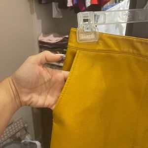 Zara leather skirt  yellow
